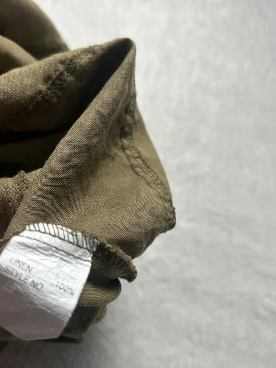 Yea Womens Linen Asymmetrical Tunic Top 2X Brown 3/4 Sleeve Lagenlook Casual - Picture 5 of 9